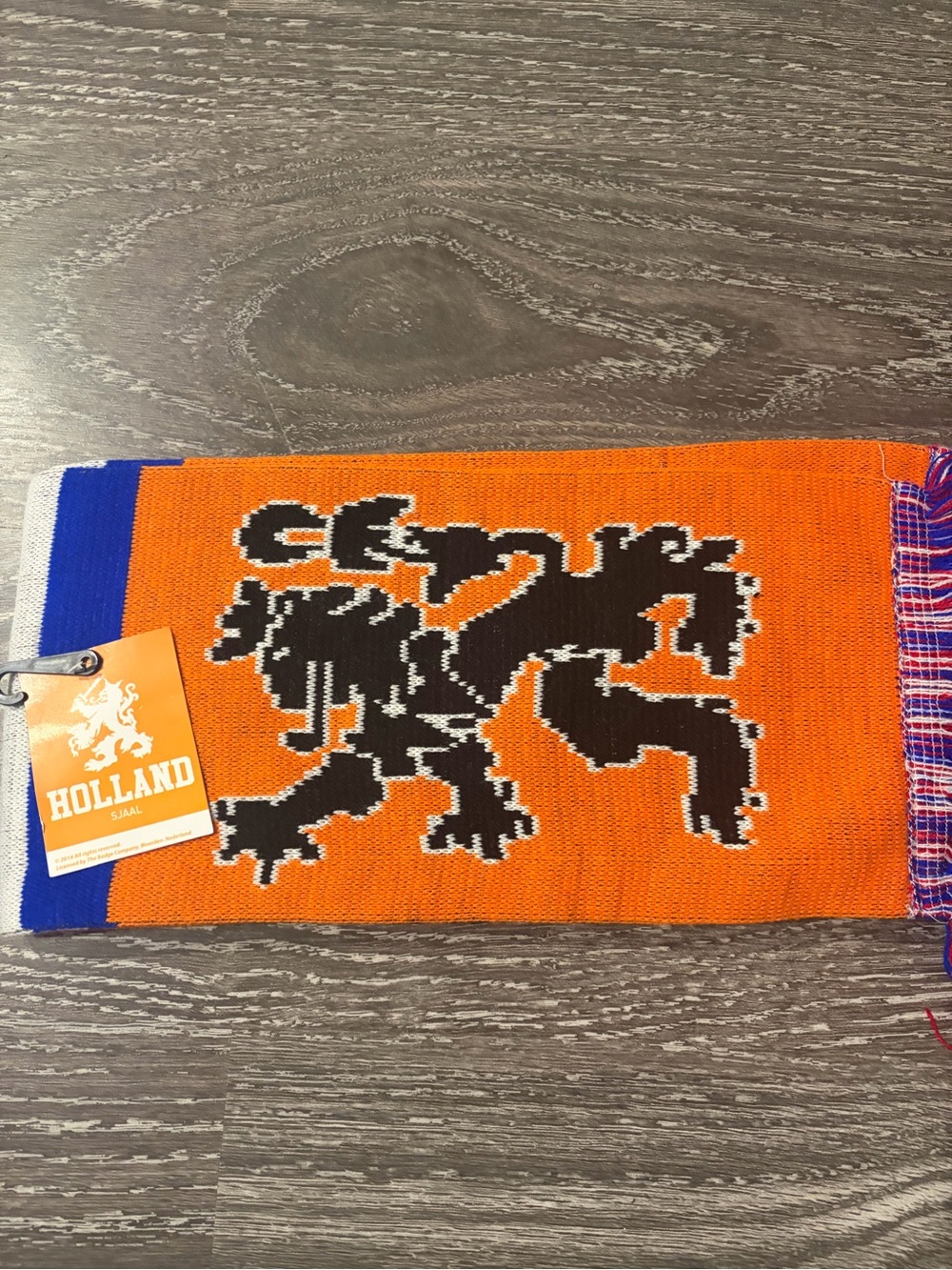 Holland Orange Black Lion Knit Scarf soccer / Futbol